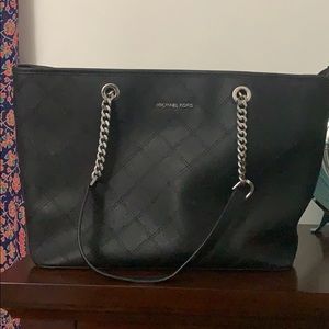 Michael Kors Black and Silver Handbag